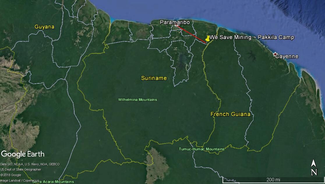 Aerial view of the Suriname mining interior